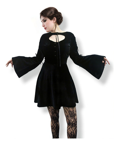 Vestido Terciopelo Goth Rock Gótico #abracadabra