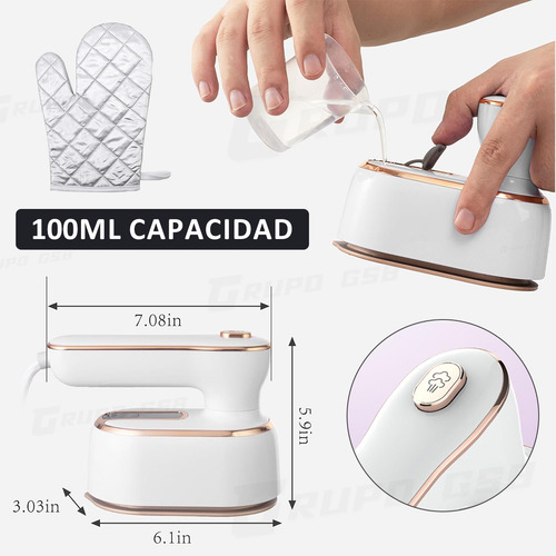 Plancha Vapor Para Ropa 1100w Vertical Mini Y Portátil Viaje