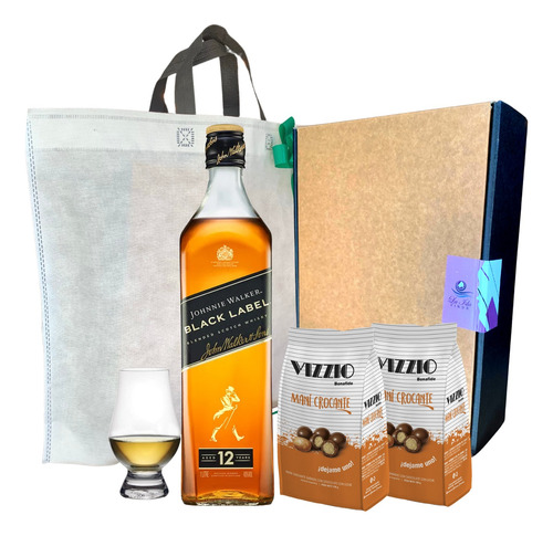 Whisky Johnnie Walker Black + Vaso + Chocolate Vizzio. --