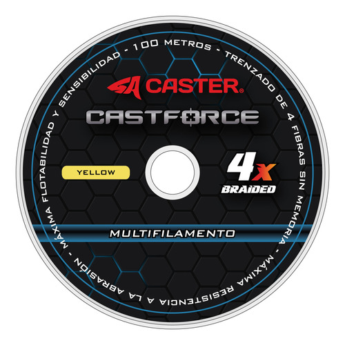 Multifilamento Pesca Caster Castforce 4 Hebras X  100m 