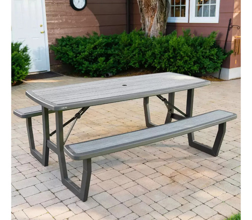 Mesa Plegable Lifetime Hdpe Picnic Gris