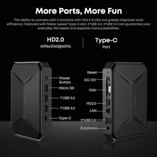 Mini Pc Chuwi 2023 Herobox, Intel 12.ª Generación N100, 256