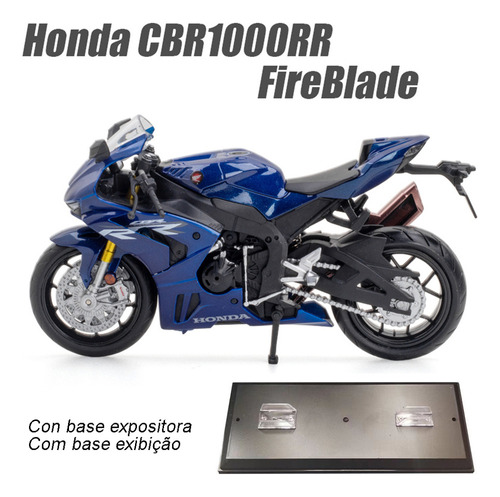 Honda Cbr 1000rr Miniature Metal Moto Con Base Expositora