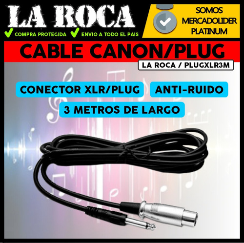 Imagen 3 de 10 de Cable Plug Canon Microfono 3 Metros Xlr 3 Pines Sonido