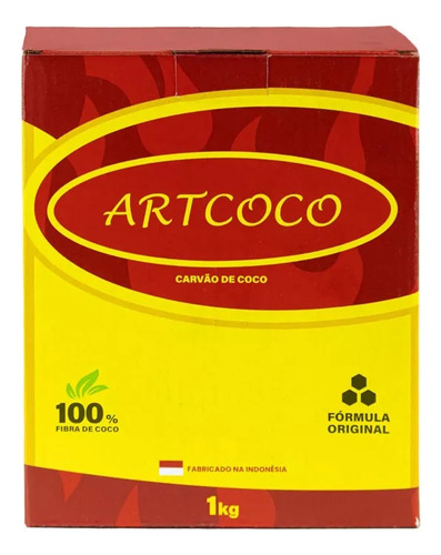 Carvão Para Narguile Hexagonal Art Coco Super Grosso - 1kg