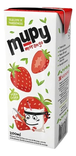 Suco De Soja Morango Mupy 200ml - Kit C/ 15 Unds