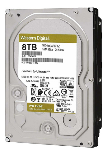 Disco Duro 8tb Western D Sata 3.5'' 7200rpm Gold Data Center