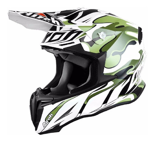 Casco Cross Enduro Airoh Twist Mimetic Blanco Mate Importado