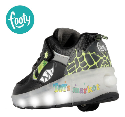 Zapatillas Footy Con Ruedas Roller Luces Led Recargables Usb