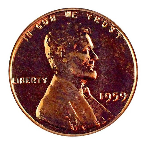 1959 Penny Cobre Un Centavo 1 Un One Cent Ms Moneda Proof A+