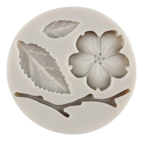 4pcs Molde De Silicona Rama Cerezo En Flor Pájaro Fondant Color Gris