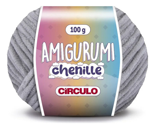 Amigurumi Chenille Círculo - 100 Gramas - 110 Metros Cor 8212 -cromado