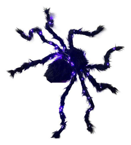 Decoración De Araña De Halloween, Araña Falsa Con Luces Led,