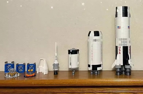 Blocos De Montar Foguete Saturn Apollo V C/ 1969 Peças 100cm 1969 Apollo V