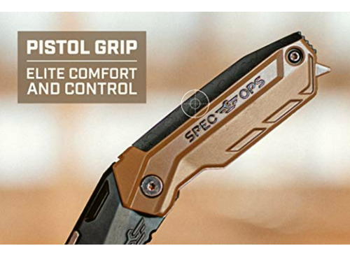 Spec Ops Tools Folding Utility Knife With Fixed Blade,
