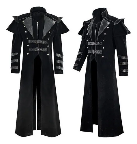 Abrigo Largo Medio Gabardina Estilo Gótico Retro Halloween