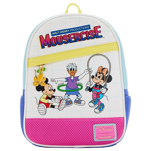 Imagen 1 de 4 de Mochila mini backpack Loungefly Disney Mousercise color blanco