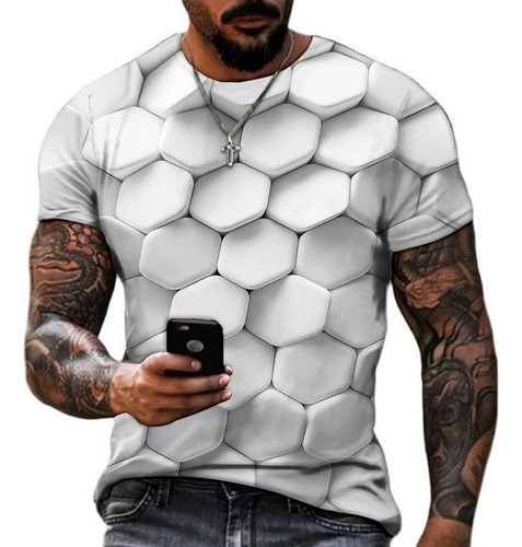 Camiseta Con Impresión Digital 3d Polygon Square