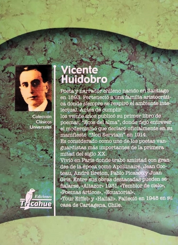 Altazor de Vicente Huidobro Vol 1 editorial Tricahue tapa blanda edición 1 en español año 2023
