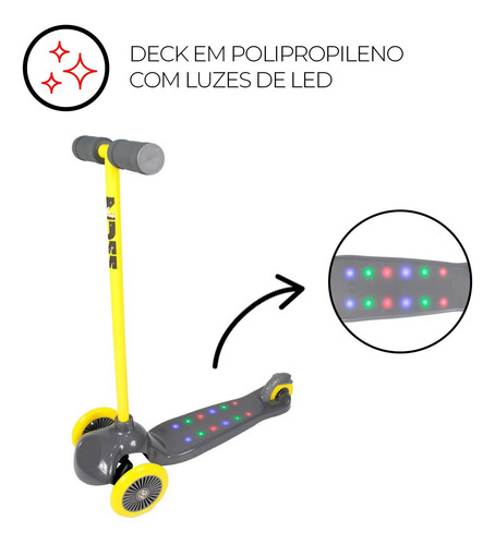 Patinete Scooter Dobrável Com Freio 3 Rodas Menino Bel
