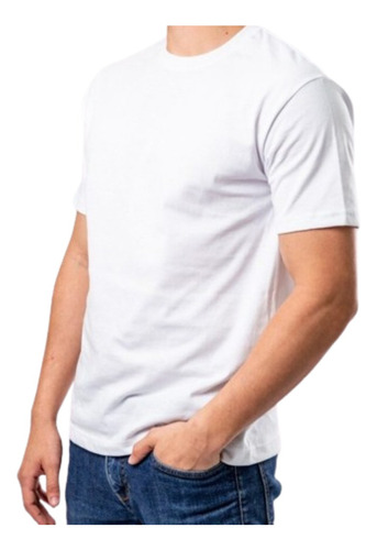 Camiseta Cuello Redondo Blanca Algodon 180 Gr