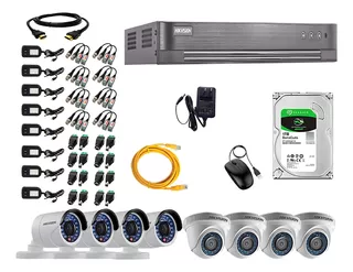 Kit Completo 8 Camaras Full Hd 1080p Hikvision Disco 1tb Wd