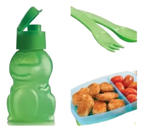 Set Tupperware Vianda +botella +cubiertos  Libre De Bpa
