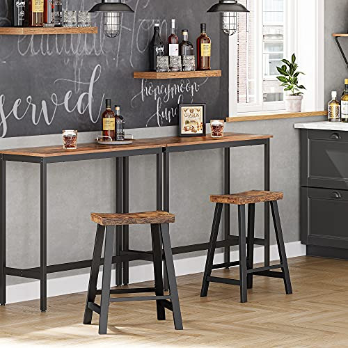 Taburetes De Bar Pequeños De Cocina 2 Piezas Marron Negro