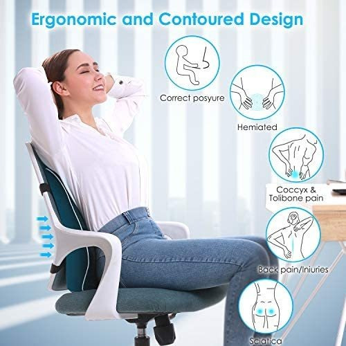 Imagen 2 de 7 de Almohada De Apoyo Lumbar Para Silla De Oficina, Almohada Del