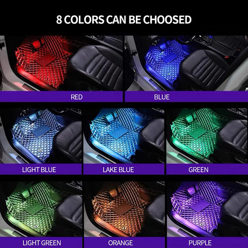 Luz Color Cambiante Para Auto Prueba Agua Interior Control M