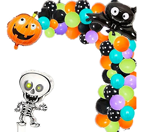 Kit Globos Halloween Calavera Calabaza Fantasma Murciélago