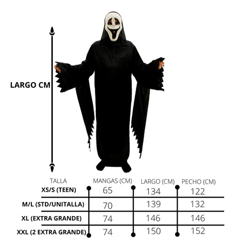 Imagen 2 de 10 de Disfraz Scream Adulto