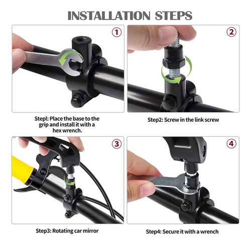 Accesorios Para Bicicletas Scooters Espejos Retrovisores