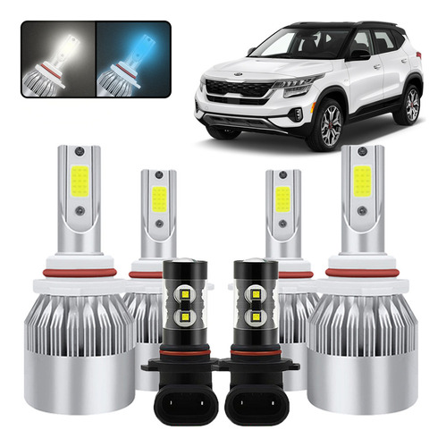 Kit De Focos Led 9005 9006 Para Kia Seltos 2021-2022