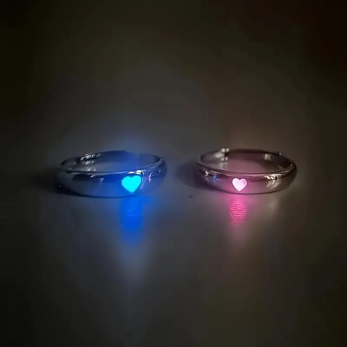 Anillo Ajustable De Corazón Que Brilla En La Oscuridad