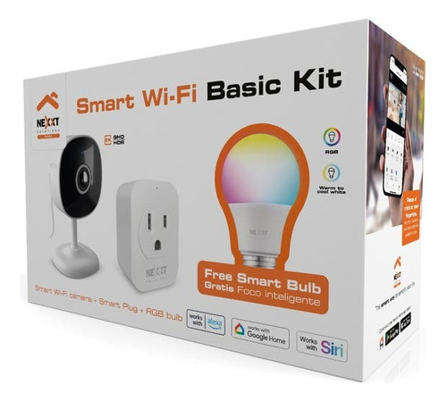 Kit Inteligente Wi-fi Camara Enchufe Foco Rgb Nexxt Nhk-k116