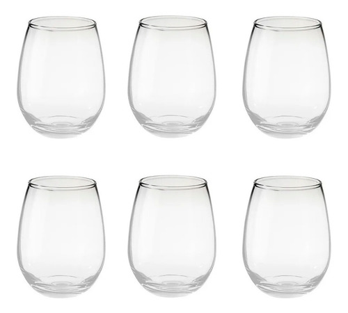 Imagen 3 de 7 de Vaso Vidrio Copa S/tallo Copón Vino Gourmet Rigolleau X6
