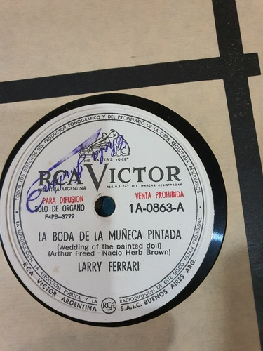 Disco De Pasta-lote 5 Rca Victor-553-los Temas En Las Fotos