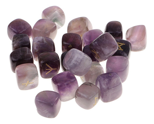 Runa Esculpida À Mão Pedra Preciosa Roxo