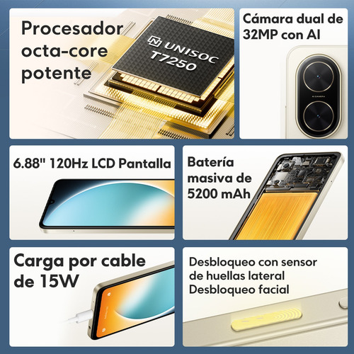 Celular Xiaomi Poco C71 Dual Sim 64 Gb Dorado 3 Gb Ram