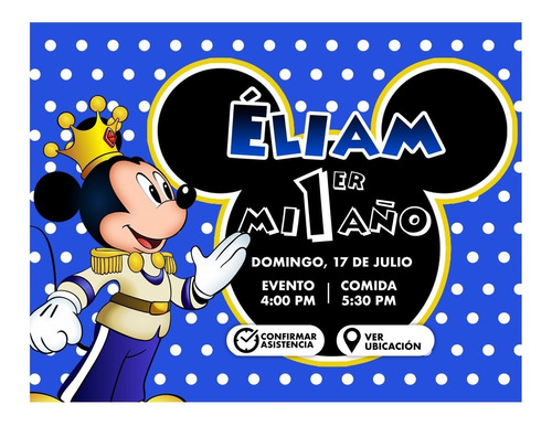 Invitación Digital Temática Mickey 