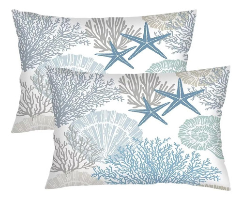 Juego De 2 Fundas De Almohada Temática Playa Queen