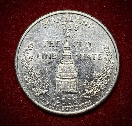 Moneda 1/4 Dólar Estados Unidos 2000 D Km 306 Maryland