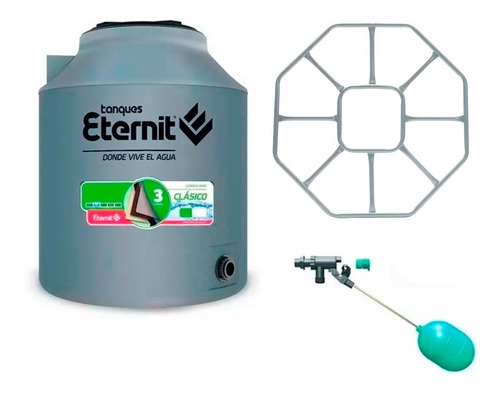 Combo Tanque Agua Completo Eternit Tricapa 1000 Litros Base