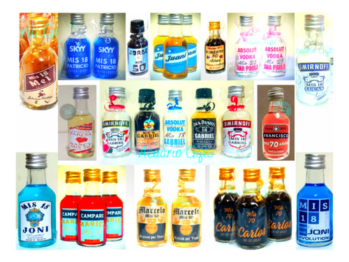 80 Souvenirs Temáticos Personalizados Miniatura De Bebidas