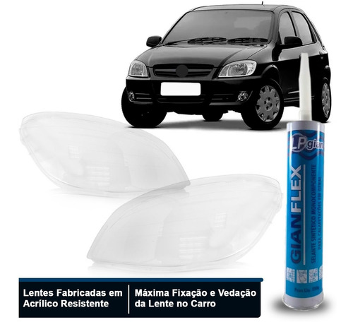 Par Lente Farol Celta Prisma 2006 A 2012 + Silicone