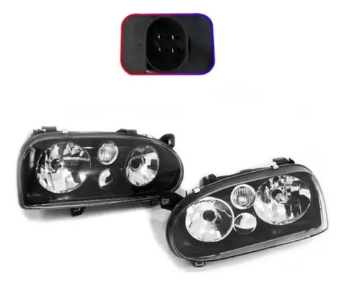 Faros Golf A3 Fondo Negro 93-99 Vidrio