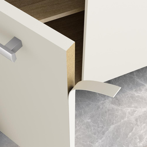 Cozinha Compacta 4 Portas 1 Prateleira Samba Bertolini Cor Branco/Carvalho