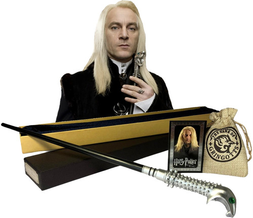 Varita De Lucius Malfoy Con Caja + Saco - Harry Potter Magia