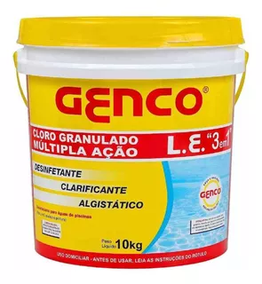 Cloro Granulado 3 Em 1 Multi Ação 10kg - Genco